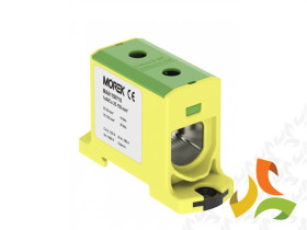 Złączka szynowa AL/CU 25-150 mm2 żółto-zielona TS 35 1 tor 2 otwory zaciskowe 89713009 SIMET