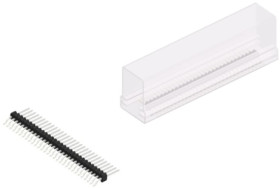 Pin header, 30 pole, pitch 1.27 mm, straight, black, SLVW3SMD04830ZSM