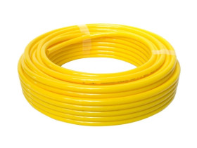 Przewód pneumatyczny PU poliuretanowy kalibrowany, fi 10x6,5 mm, żółty (krążek 25 m)