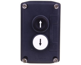 Kaseta sterownicza 2-otworowa strałki GÓRA/DÓŁ 1Z+1Z szara IP65 XALD222