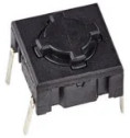 Short-stroke pushbutton, 1 Form A (N/O), 50 mA/24 VDC, unlit , actuator (black), 6.5 N, THT, 5ETH965