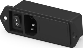 IEC inlet filter C14, 50 to 60 Hz, 6 A, 120 VAC/240 VAC, faston plug 2.8 mm, 2-6609128-8