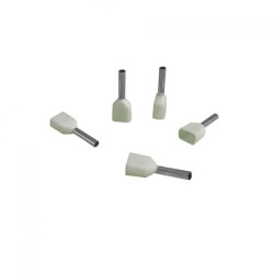 Końcówka tulejkowa izolowana HI 2x0,5/8 (100szt.) podwójna biała DIN