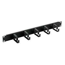 Uchwyt organizer kabli 1U do szafy Rack 19 Cali 5 Pierścieni I-CASE CABLE-BK5