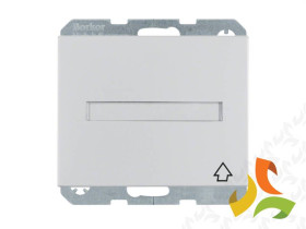 BERKER K.5 Gniazdo z uziemieniem schuko z samozamykającą się pokrywą polem opisowym i przesłonami aluminium 47527203 HAGER