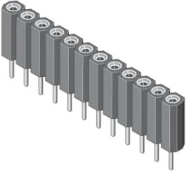 Carrier IC socket, 20 pole, pitch 2.54 mm, copper alloy, tin plated for SIL, 12 0221 000 07