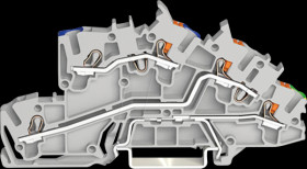 2203-7546 Multi-level installation terminal block, 2.5 mm², N/L/PE, grey