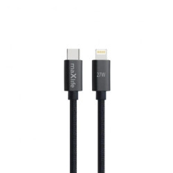 Kabel USB-C - Lightning 2.0M 27W czarny nylon - Maxlife MXUC-12
