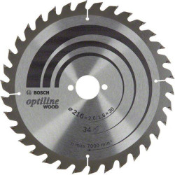 Bosch 2608838409 Optiline Circular Saw Blade 216x30mm 34 Teeth Wood