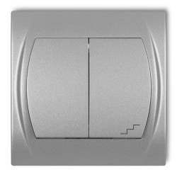 LOGO Łącznik jednobiegunowy ze schodowym srebrny metalik 7LWP-10