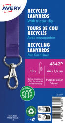 4842P Lanyard, 440 x 15 mm, purple, 10 pieces