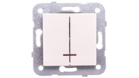 Karre Łącznik Świecznikowy 2-Grupowy Podświetlany, Kolor Krem / 90963750