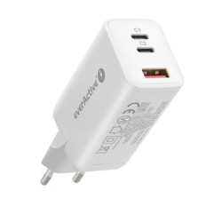 Zestaw everActive ładowarka sieciowa GaN SC650Q + kabel USB-C PD LCD 100cm everActive CBB-1PDL