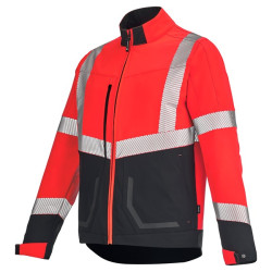 BLOUSON LUX ROUGE FLUO / NOIR