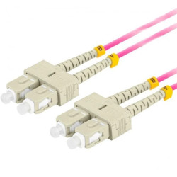 Patchcord światłowodowy MM SC/UPC-SC/UPC duplex 3mm OM4 magenta 5m LANBERG