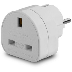 Lindy 73099 UK to Euro Adapter Travel Plug, White