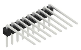 Pin header, 9 pole, pitch 2.54 mm, angled, black, SL31529Z