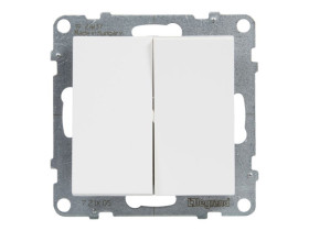 SUNO Wyłącznik podwójny świecznikowy zaciski automatyczne biały 721105 LEGRAND