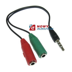 Przejście wt.JACK 3,5 4pol/ 2gn JACK 3,5st.z przew.DELOCK adapter