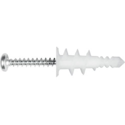 Nylonowy łącznik samowiercący do płyt g-k Koelner DRA-01PLUS 16x36 mm z wkrętem 3,9x32 mm – 100 szt.