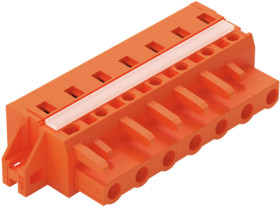 Socket header, 7 pole, pitch 7.62 mm, angled, orange, 231-707/027-000