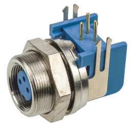 Złącze wielostykowe przemysłowe 3-pinowe Subminiaturowe, panelowe Gniazdo TE Connectivity