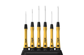 Zestaw wkrętaków precyzyjnych PicoFinish ESD mieszany, płaski, krzyżowy Phillips, 6-cz. z podstawką 43707
