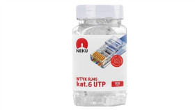 Wtyk Modularny Rj45 8P8c Kat.6 Nieekranowany Utp Uniwersalny Drut Linka Neku...