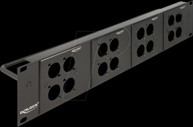 88195 19" D-type patch panel, 4x4 ports 2 U black