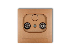 DECO Gniazdo antenowe RTV przelotowe 9dB złoty metalik 8DG9P KARLIK