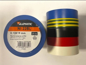Taśma elektroizol.0,13x19x25m mix 5szt czarna, czerwona, biała, niebieska, żółto- zielona EMNI22MIX