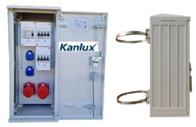 Rozdzielnica budowlana na słup (2X2P+Z, 1X16A/5P, 1X32A/5P) KANLUX RB26x60-K40-00112W-S0-KANLUX