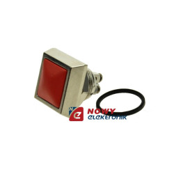 Przycisk GQ12S-10/T-R czerw. NO met./kwadrat/śrub./12mm/2A/36VDC