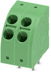 PCB terminal, 2 pole, pitch 5 mm, AWG 24-14, 24 A, spring-clamp connection, green, 1725302