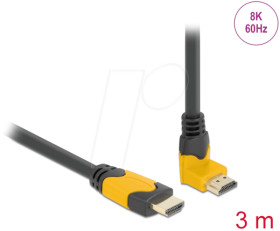 86990 HDMI cable male straight to male 90° top angled 48 GBit/s, 3 m