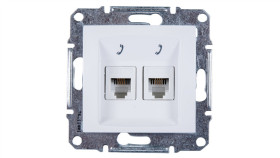 Sedna Gniazdo Telefoniczne Podwójne Rj11 Białe Sdn4201121