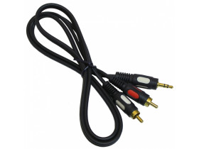 Przewód, kabel wtyk jack 3,5mm - 2x wtyk cinch 1m JKR50 łezka Vitalco