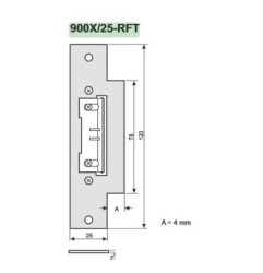 Zaczep płaski uniwersalny z płetwą 900X/25-RFT 19899-1239