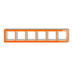 DECO Ramka uniwersalna sześciokrotna - efekt szkła (ramka: pomarańczowa spód: biały) pomarańczowy 13-0-DRS-6