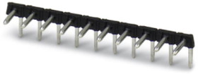 Pin header, 3 pole, pitch 5 mm, angled, black, 1705478