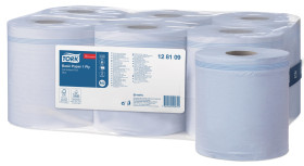 Ręcznik papierowy, 300000 x 180mm, warstwy: 1, Niebieski, Rolka, Basic Paper