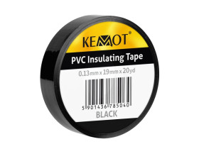 Taśma izolacyjna KEMOT 0,13x19x20Y klejąca czarna