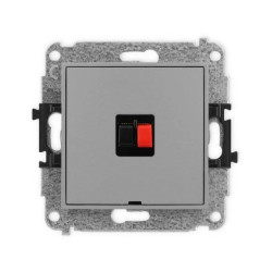 ICON Mechanizm gniazda głośnikowego pojedynczego, bez pola opisowego szary mat 27IGGBO-1