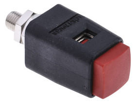 Wtyk montażowy, Czerwony, 16A, M6, izolacja: Tak, 33V dc 6.2mm