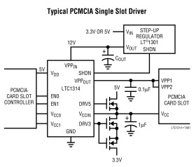 PCMCIA Switching Matrix with Built-In N-Channel V Switch Drivers