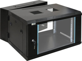 Szafa wisząca RWD666 6U 19 czarna spawana dwusekcyjna 600x368x600mm 70kg