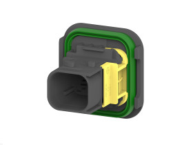 Złącze samochodowe 4-pinowe TE Connectivity 2-rzędowe Żeński 40A HDSCS Montaż na kołnierzu Obudowa z klapką