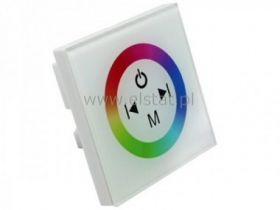 Sterownik ścienny do taśm LED RGB biały; max 4A