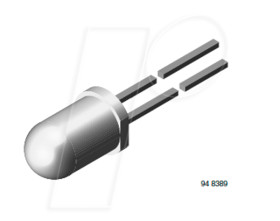 TSAL6100 infrared diode, GaAlAs/GaAs, 940 nm, 20°, 5 mm, T-1 3/4