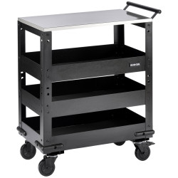 Bunker 11585 3 Tier Trolley with Pull Handle and Stainless Steel Worktop, 714mm